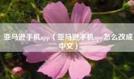 亚马逊手机app（亚马逊手机app怎么改成中文）